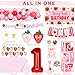 Kriyokiaa Berry First Birthday Decor Strawberry 1st Birthday Decorations for Girls with Balloon Arch Highchair Banner Strawberry Theme Backdrop Photo Banner Cake Topper - Image 4