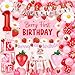 Kriyokiaa Berry First Birthday Decor Strawberry 1st Birthday Decorations for Girls with Balloon Arch Highchair Banner Strawberry Theme Backdrop Photo Banner Cake Topper - Image 2
