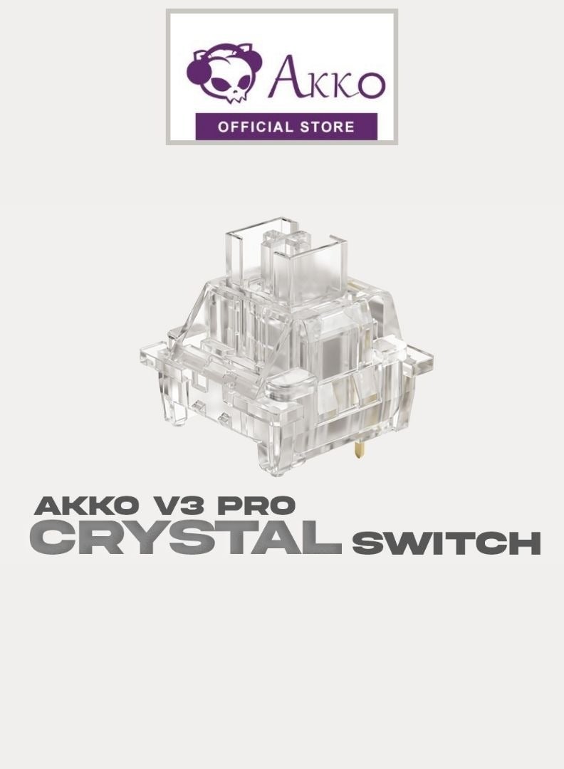Akko V3 Crystal Pro Keyboard Switch with Dustproof Stem for Mechanical Gaming Keyboard, 43gf Actuation Force Key Switches (45pcs)
