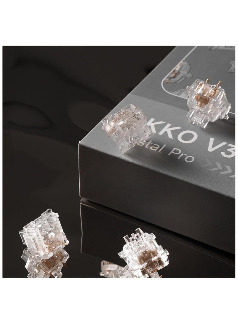 Akko V3 Crystal Pro Keyboard Switch with Dustproof Stem for Mechanical Gaming Keyboard, 43gf Actuation Force Key Switches (45pcs)