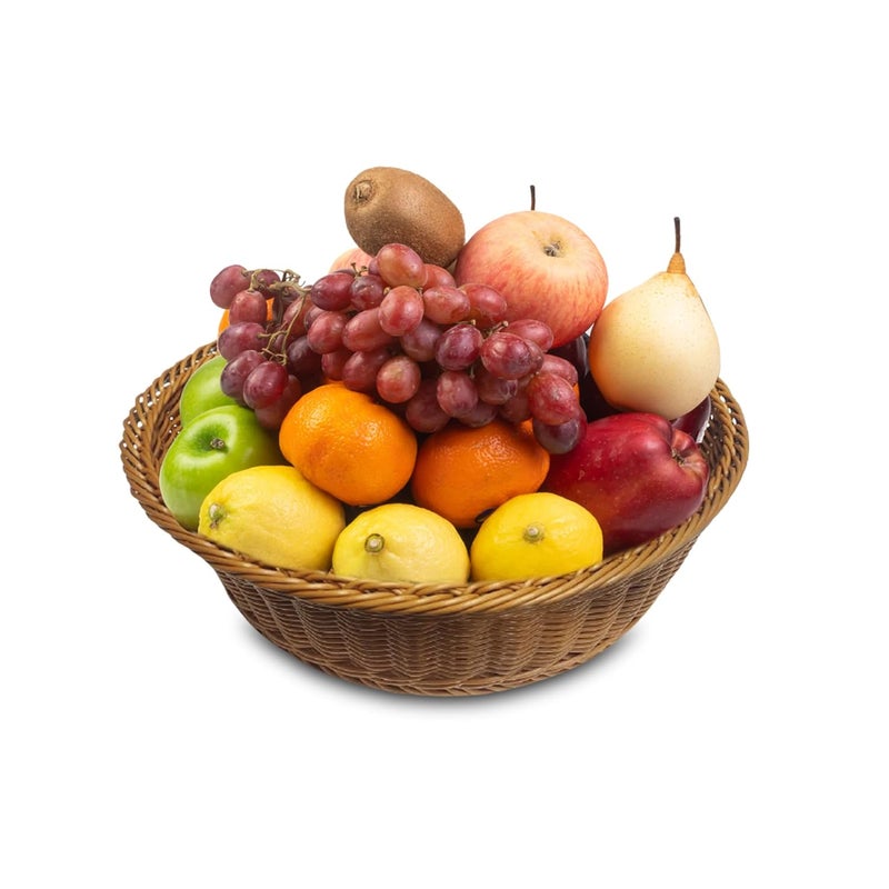 Shoppers Hub PNQ Multipurpose Heavy Polyratten Woven Bread Fruit Vegetable Snacks Basket with SS Rod Inside for Hygienic Storage Basket Size 15 Inch Diameter with 4 Inch Height Approx brown - Image 5