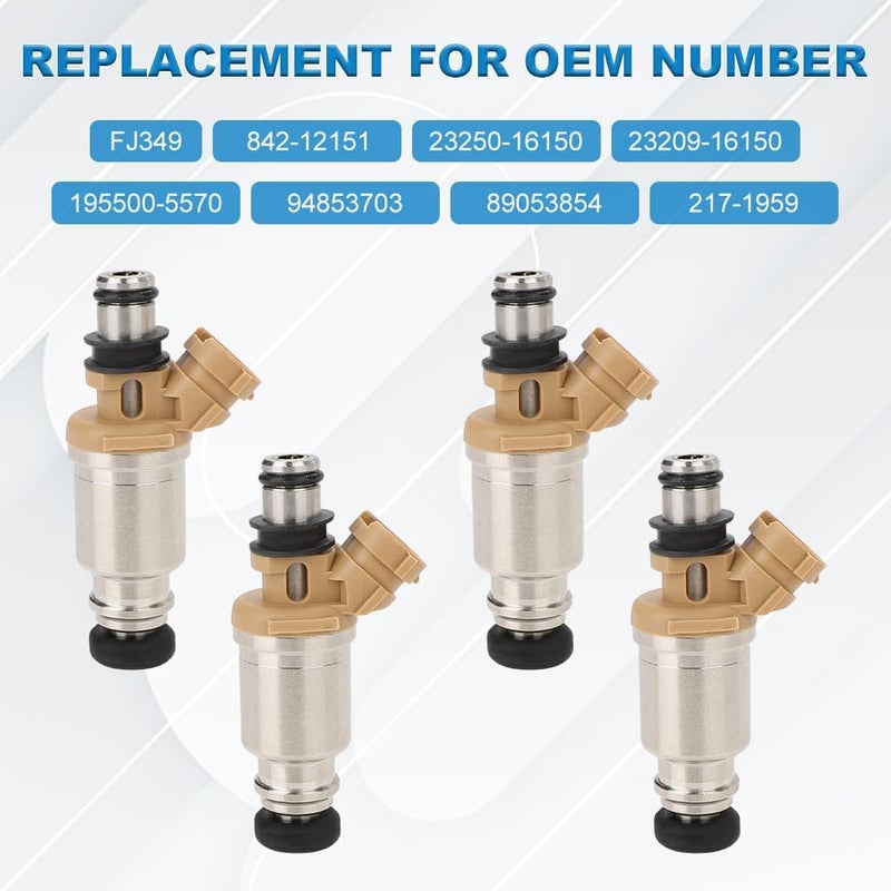 JDMON 4 Pcs Fuel Injectors for Geo Prizm and Toyota Corolla 1.6L L4 (1993-1997) - Image 3