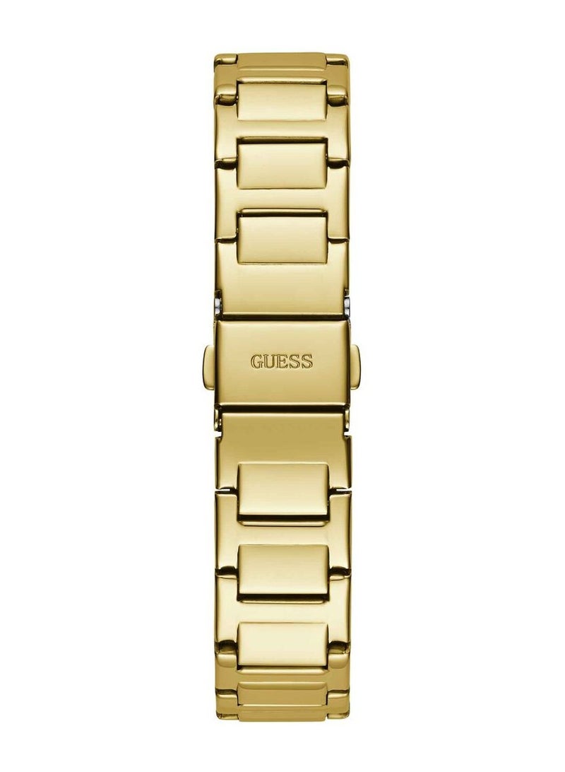 GUESS ساعة أنالوج للنساء من غس بتصميم ذهبي مع قرص وردي من الفولاذ المقاوم للصدأ – GW0544L2 - Image 3