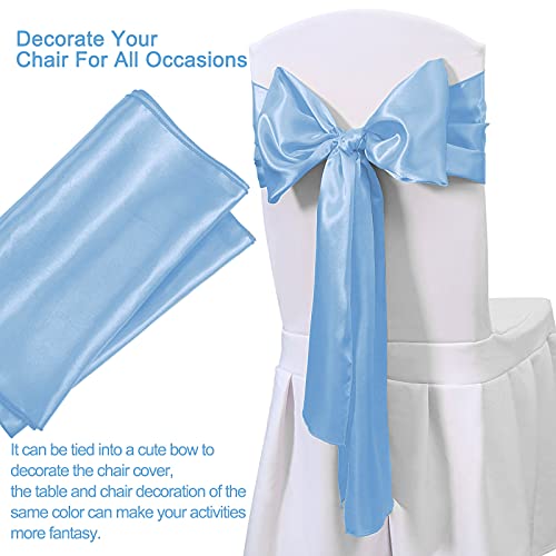 LuoluoHouse 5 Pack Baby Blue Table Runners 12 x 108 inches Long Baby Blue Silk Satin Table Runner for Wedding Banquet Birthday Summer Party - Image 4