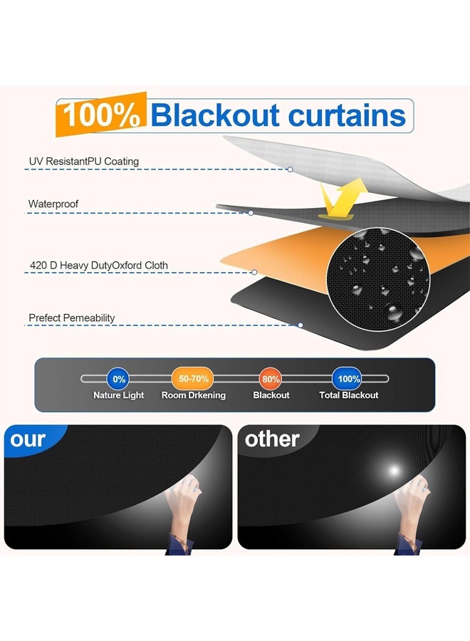 DUNISO Blackout Blinds, Free-cut Portable Travel Curtains, No Drilling Required, Travel Blackout Curtains for Home Office, Kids Room, Bedroom, Car, etc. (300 x 145 cm).  - Image 3