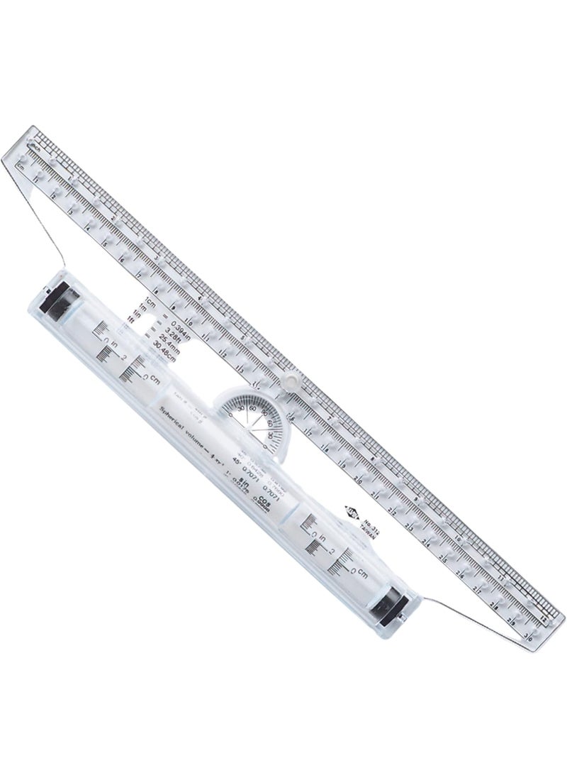 Alvin ALVIN Rolling Parallel Ruler 12 Inch Model 312 Multipurpose Imperial and Metric Rolling Ruler for Students Artists and Designers Ideal for Drawing Parallel Lines Curves and Arcs  12 inches  - Image 1