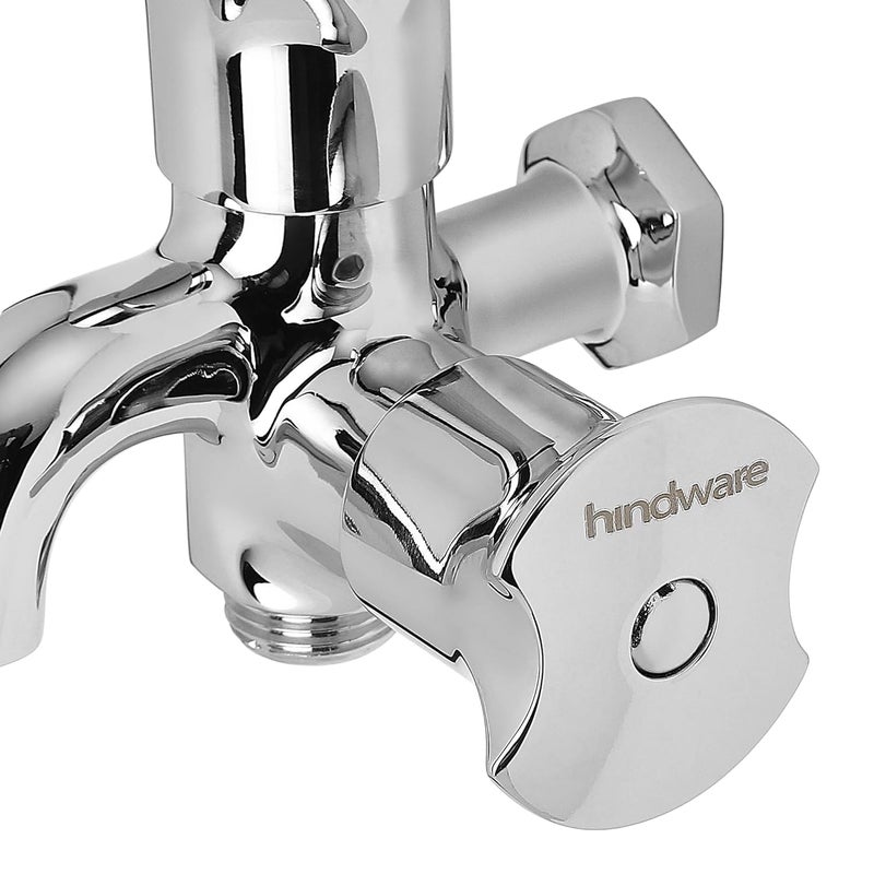 Hindware Lyra F920033CP 2-in-1 Brass Bib Cock for Bathroom (Chrome Finish) | 12-Year Manufacturer Warranty - Image 2