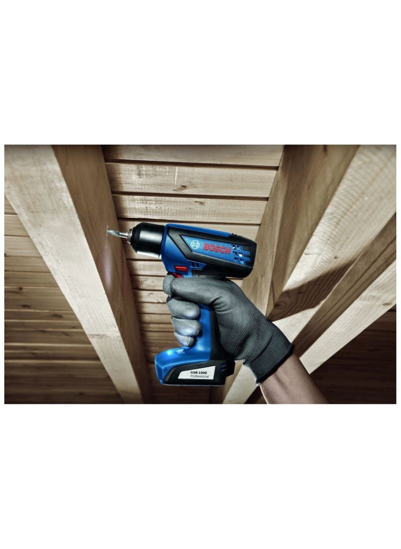 BOSCH Bosch GSR 1000 Cordless Drill Driver + Screwdriver Bits - 06019F40L1  - Image 4