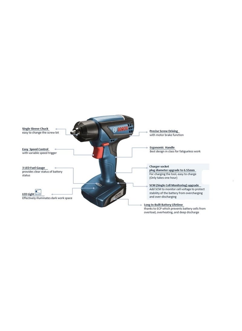 BOSCH Bosch GSR 1000 Cordless Drill Driver + Screwdriver Bits - 06019F40L1  - Image 5