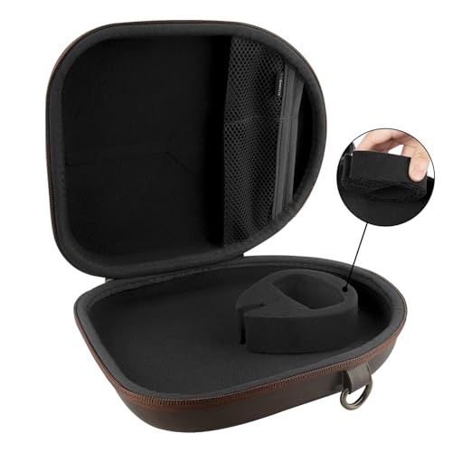 Geekria Shield Headphones Case for On-Ear/Over-Ear Headphones, Replacement Hard Shell Travel Carrying Bag with Cable Storage, Compatible with Soundcore Life Q20i, JBL TourONE M3 (Brown) - Image 2