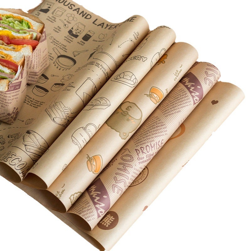 Sandwich Wrapping Paper, Oil-Absorbing Burger Paper, Coated Paper, Air Fryer Household Baking Oil Paper, 38 Anti-Fog Baking Paper - Image 5