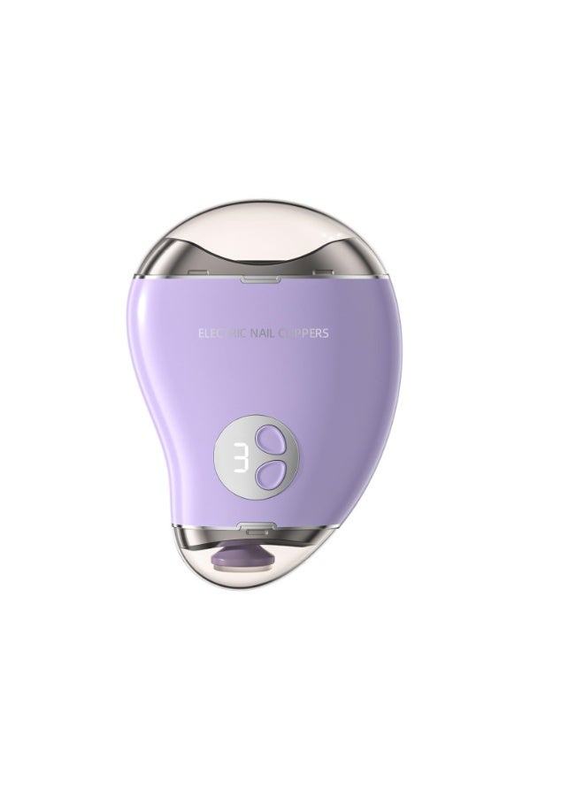 مقلم أظافر كهربائي آلي بثلاث مستويات سرعة وخزان تخزين قصاصات الأظافر، بشاشة رقمية LCD وقابل للشحن عبر USB، مناسب للأطفال والكبار وكبار السن - Image 1