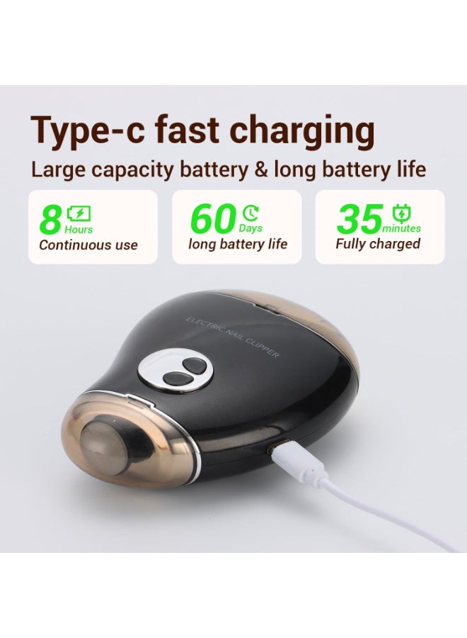 مقلم أظافر كهربائي آلي بثلاث مستويات سرعة وخزان تخزين قصاصات الأظافر، بشاشة رقمية LCD وقابل للشحن عبر USB، مناسب للأطفال والكبار وكبار السن - Image 5