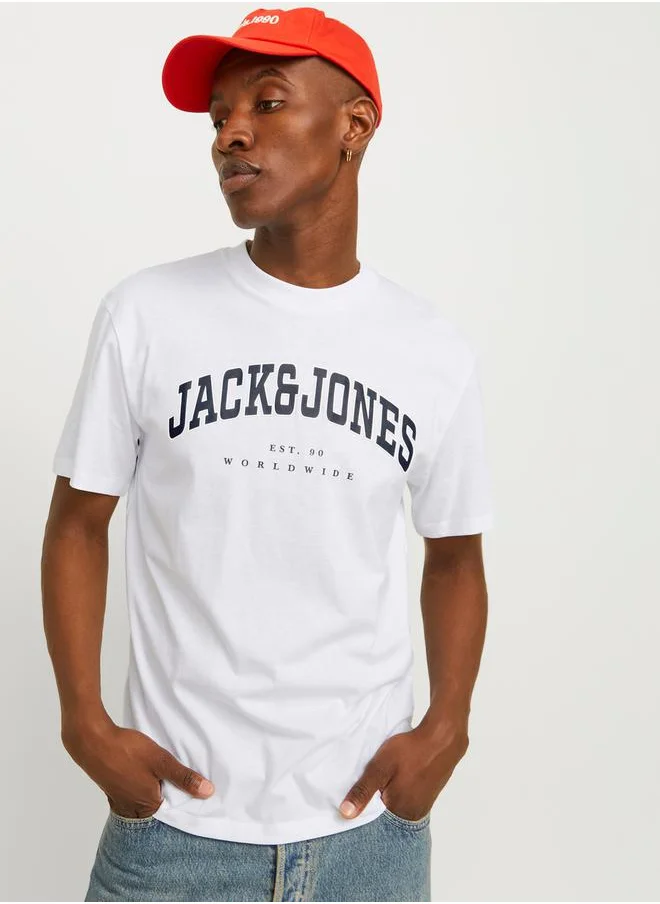 JACK & JONES Logo Print Crew Neck T-Shirt