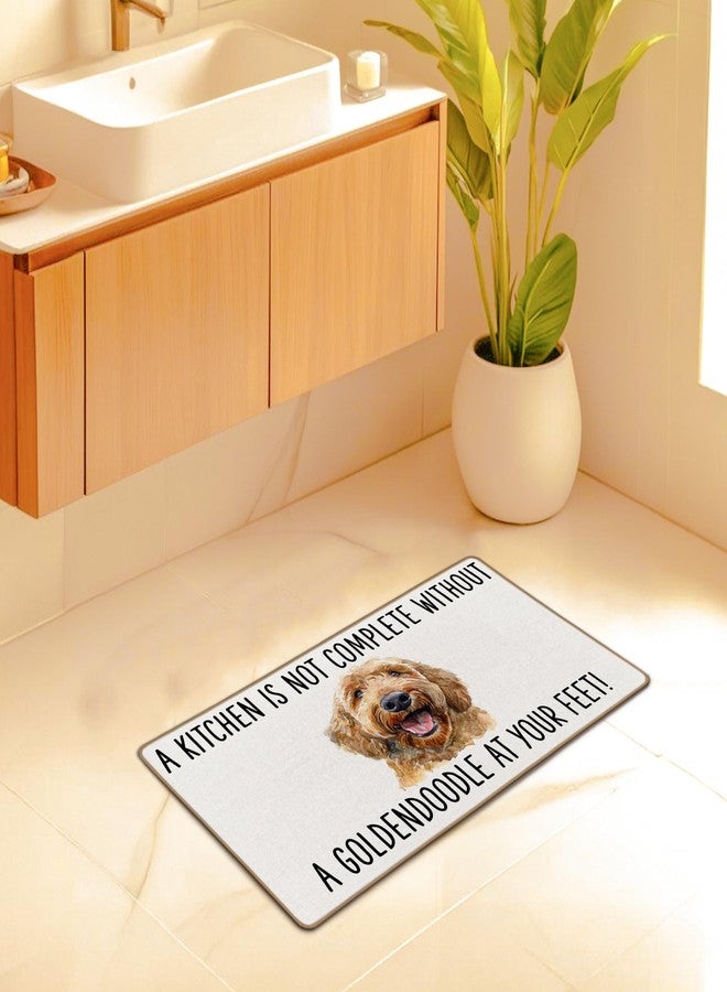 FIicy Golden Doodle Gifts Kitchen Mats for Floor, Goldendoodle Dog Owner Gifts Door Mat, Golden Doodle Dog Kitchens Rugs Doormat, Not Complete Without a Goldendoodle Entrance Decor Mats, 17x29 Inch - Image 5