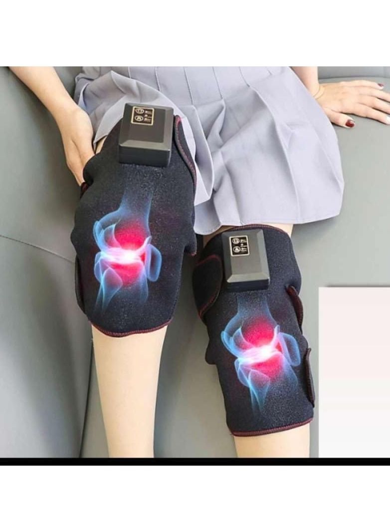 2 قطعة جهاز تدليك الركب الكهربائي USB التدفئة الاهتزاز الأشعة تحت الحمراء الساخن ضغط العلاج الكوع الكتف ضمادة مساج الركبة لتخفيف آلام المفاصل - Image 3