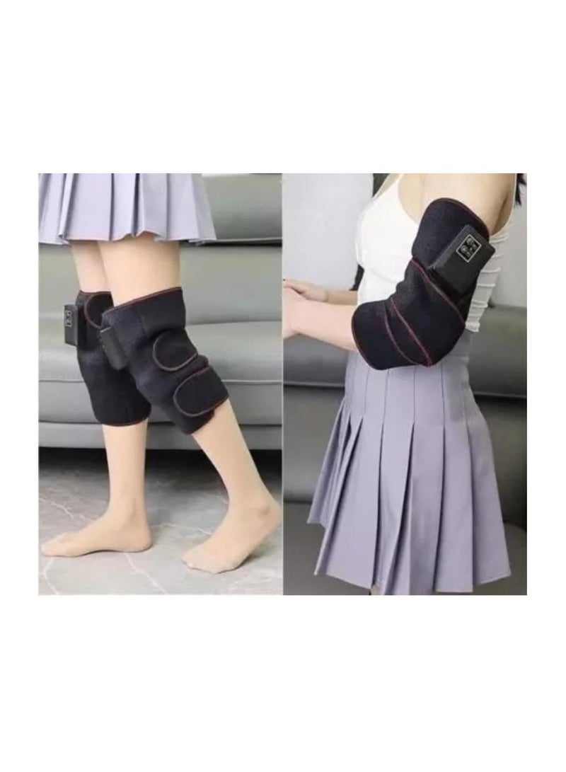 2 قطعة جهاز تدليك الركب الكهربائي USB التدفئة الاهتزاز الأشعة تحت الحمراء الساخن ضغط العلاج الكوع الكتف ضمادة مساج الركبة لتخفيف آلام المفاصل - Image 1