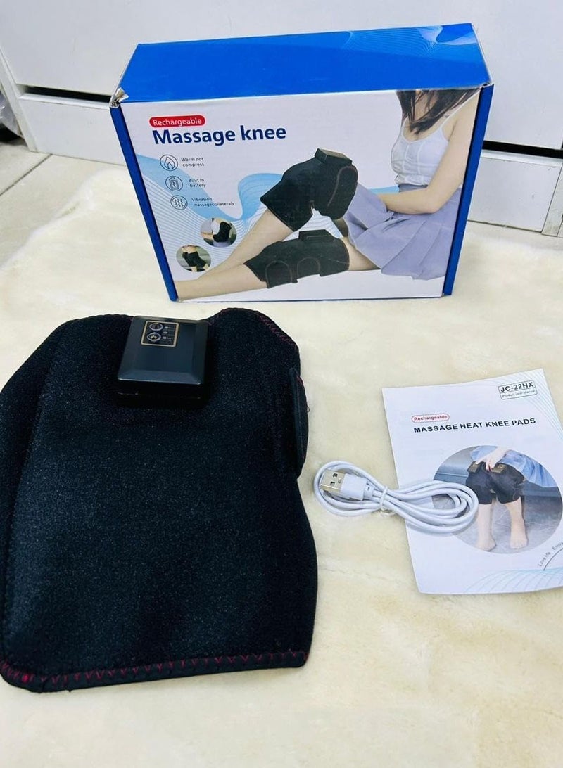 2 قطعة جهاز تدليك الركب الكهربائي USB التدفئة الاهتزاز الأشعة تحت الحمراء الساخن ضغط العلاج الكوع الكتف ضمادة مساج الركبة لتخفيف آلام المفاصل - Image 2