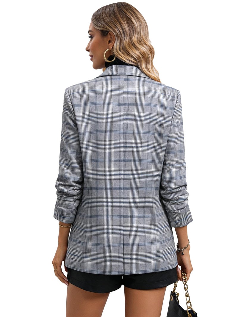 Mina Self Plaid Blazer Jacket for Women Houndstooth 2026 Fall Winter Business Caual Tan Brown Work Office Womens Trendy Boyfriend Professional Fashion Dressy Ladies Women's Blazers & Suit Jackets - Image 5