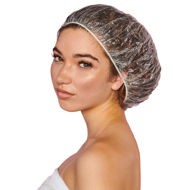Colortrak Professional Bouffant Processing Caps, Single Use, Contain Hair During Perms, Conditioners, Relaxers, and Coloring, Extra Large, Clear Plastic, Usable as Shower Cap, 100 Per Pack - Image 1