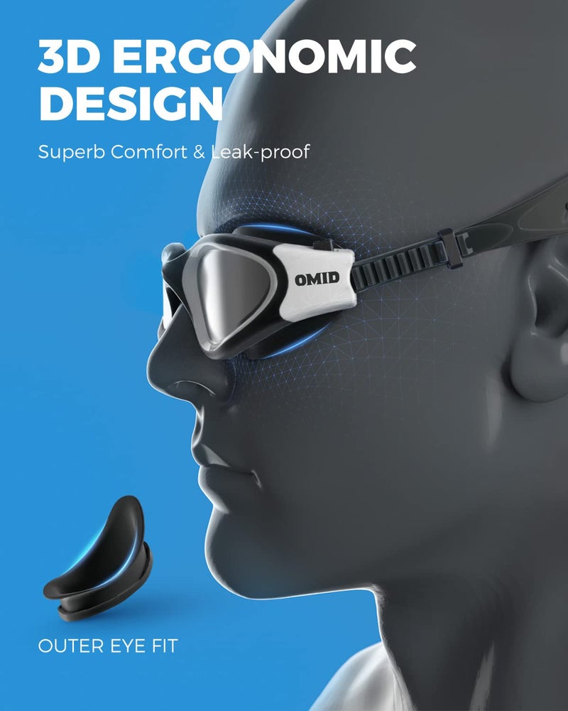 OMID Swim Goggles, P2 Polarized Swimming Goggles for Men Anti-fog Goggles Swimming for Adult Women - Image 5