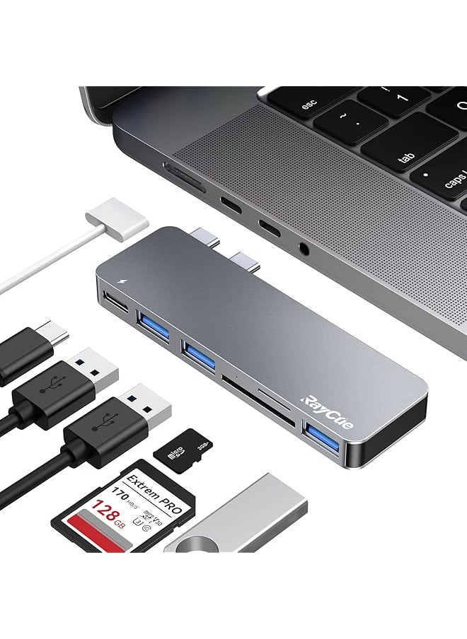 erorex - Usb C Hub Adapter For Macbook Pro Air M1 2020 2019 2018 6 In 1 Usb C Accessories Compatible With Macbook Pro 13″ And 15″ With 3 Usb 3.0 Ports Tf Sd Card Reader Usb C Power Delivery - Image 1