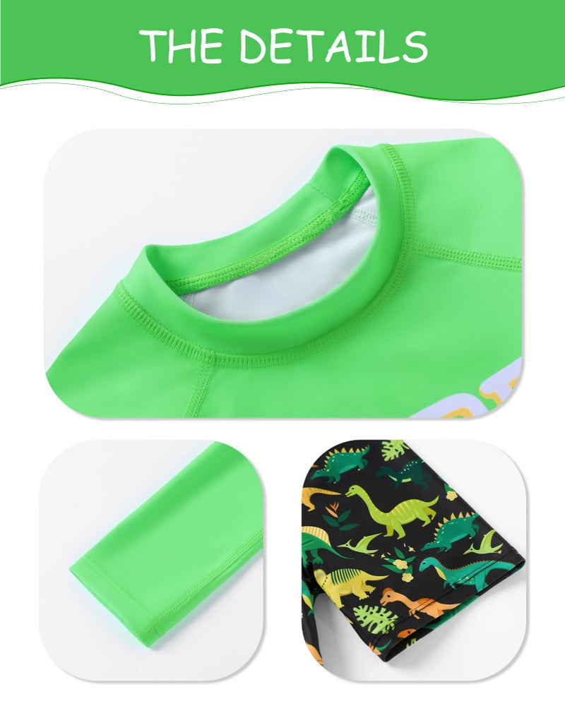 Ghteas Toddler Bathing Suits for Boys Two Piece Long Sleeved Swimsuit 2t Boys Swimsuit 3t Bathing Suit Boy Summer Beach Set Dinosaur Kids Swimwear 2-3t - Image 5