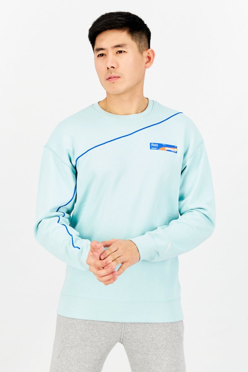 PUMA Men Sportswear Fit Long Sleeve Sweatshirt, Turquoise - Image 1