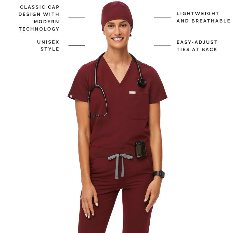 FIGS Unisex Modern Classic Scrub Cap - Burgundy, One Size - Image 2
