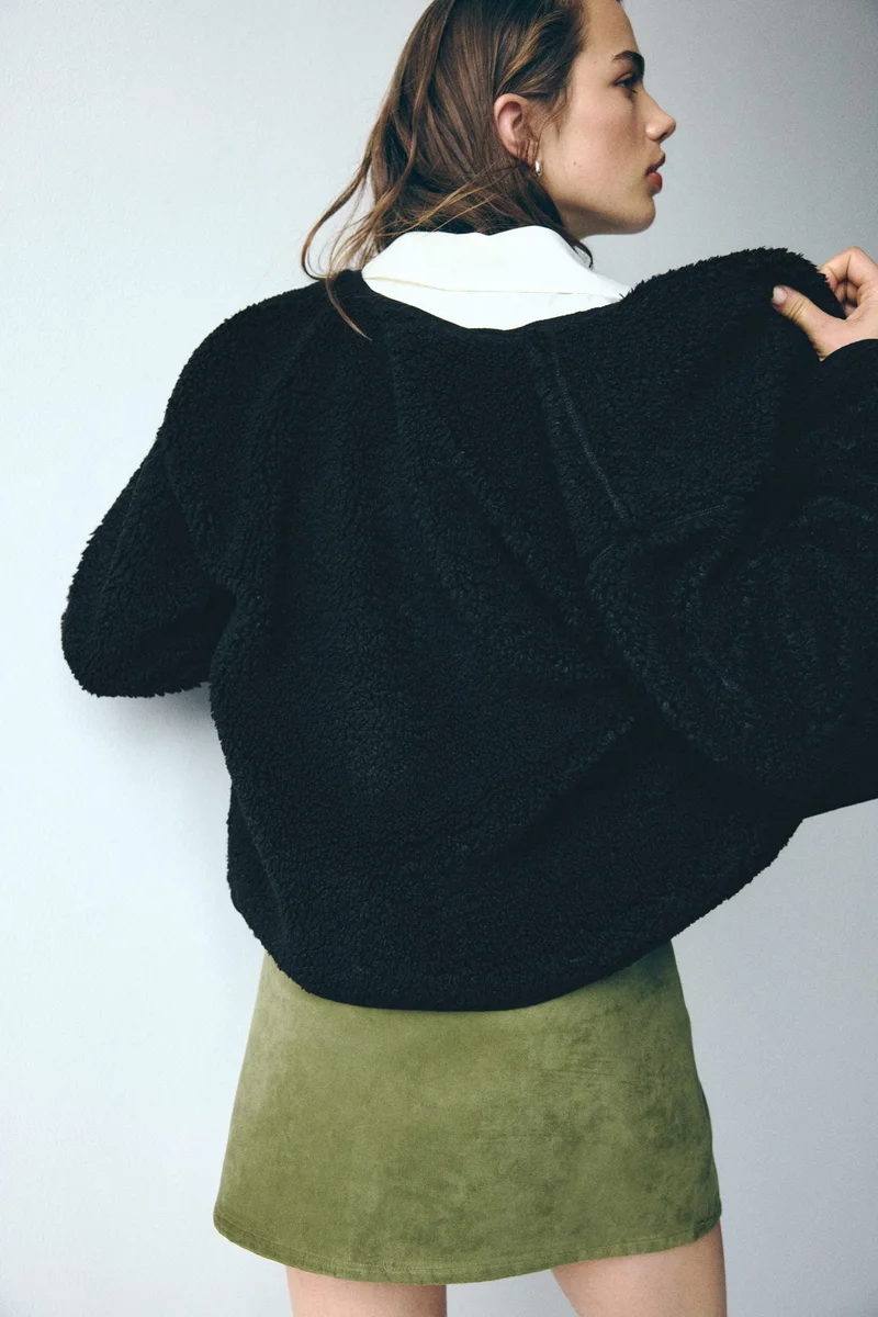 اتش اند ام جاكيت من نسيج تيدي