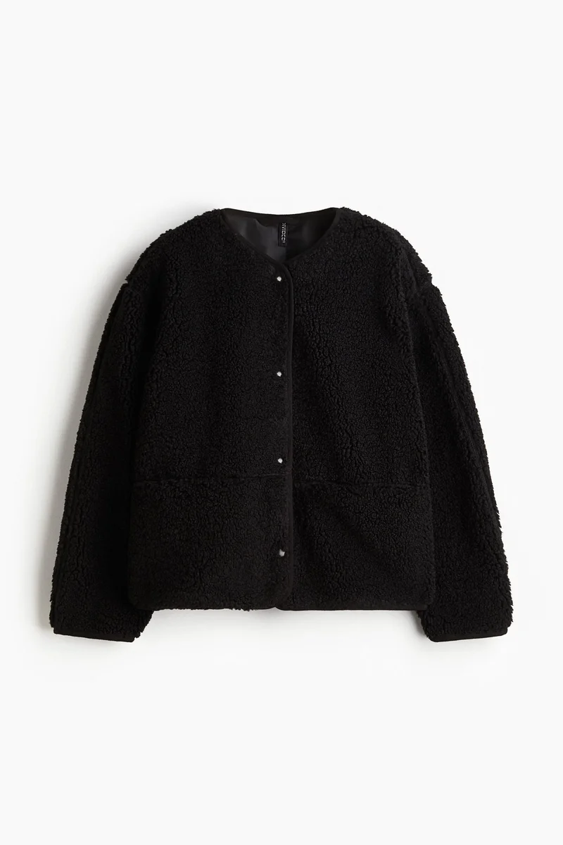 اتش اند ام جاكيت من نسيج تيدي