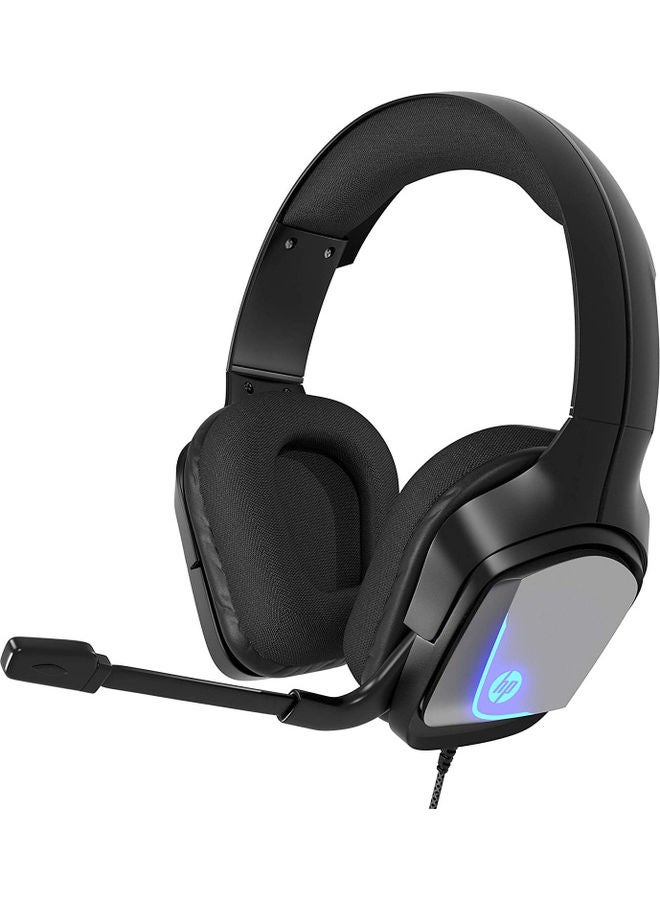 HP سماعة رأس HP H220 السلكية للألعاب ذات الجهير العميق مع أضواء LED وميكروفون عازل للضوضاء لأجهزة الكمبيوتر ووحدات تحكم الألعاب المتعددة، - Image 1