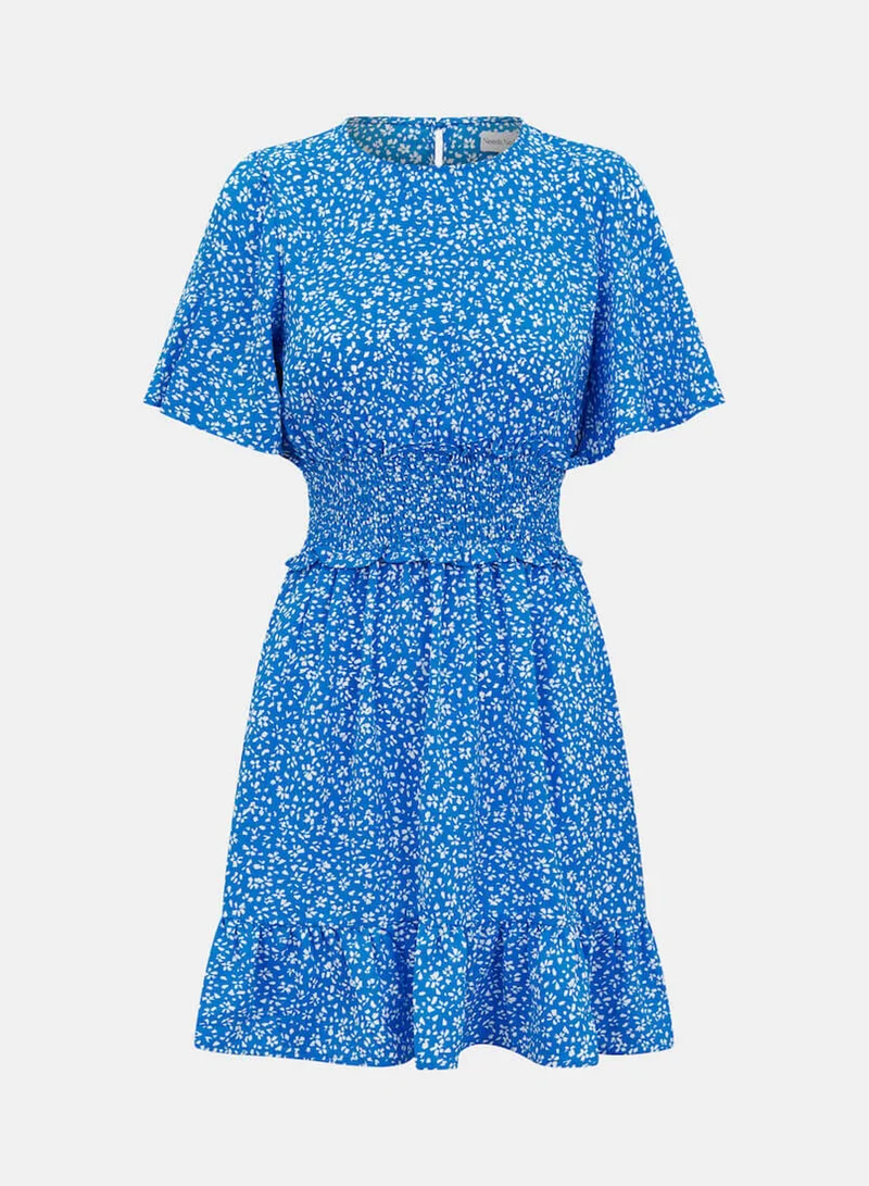 Needs No Label  Blue Shirred Waist Mini Dress for Women | Best Price UAE