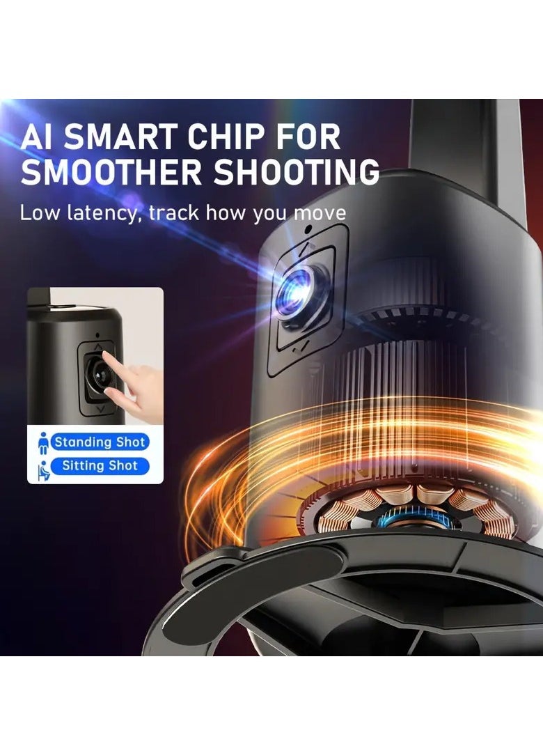 PiBlue - 360° Live Broadcast Light Filling Selfie Stick with AI Facial Recognition Tracking Stabilizer Panoramic Live Broadcast Light Filling Self Shot Stabilizer Anti-Dithering Facial Tracking Stabilizer - Image 1