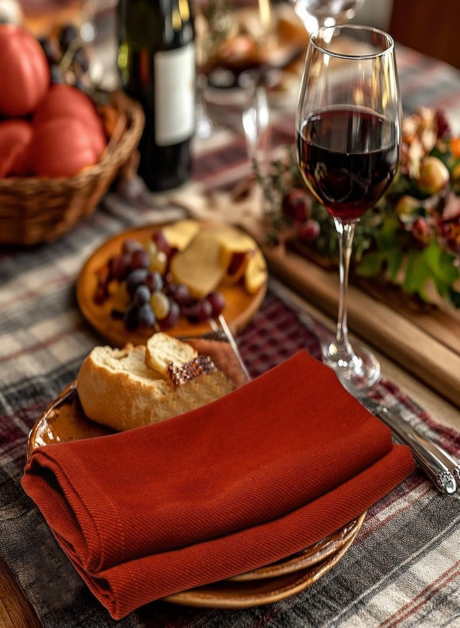 قطن كرافت مناديل قماشية قطنية لعيد الشكر - طقم من 12 منديل بلون الطين - مناديل قطنية ناعمة 100% مناسبة لفصل الخريف - مناديل يومية لحفلات العشاء والعطلات - متينة وقابلة لإعادة الاستخدام والغسل - 17×17 بوصة - Image 4