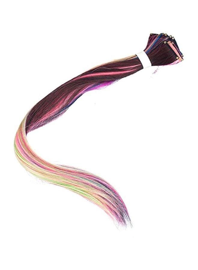 SWACC 12 Pcs Straight One Color Party Highlights Clip on in Hair Extensions Colored Hair Streak Synthetic Hairpieces (Ombre 12 Colors) - Image 1