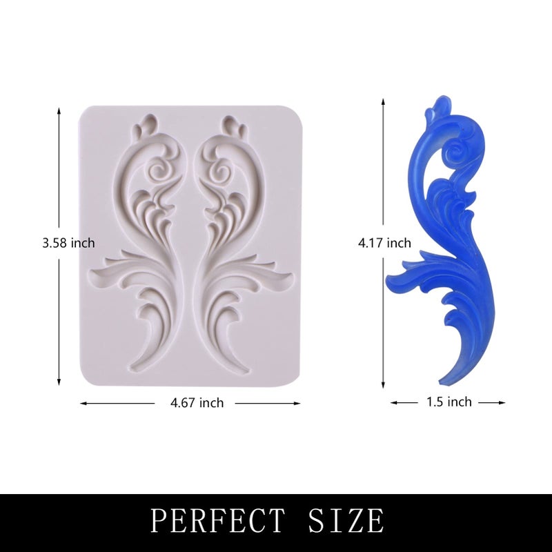 Xcake Lcook Baroque Fondant Border Mold  Relief Chocolate Silicone Cake Decor Candy Mould  for Birthday Wedding Cake Cupcake Decoration  Resin Clay  Plaster  Home Furniture Corner Border - Image 2