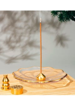Y&D Incense Holder for Sticks Crystal Glass Burner Cherry Blossom Shape Three Different Types of Holes Ideal Meditation and Decoration  - Image 1