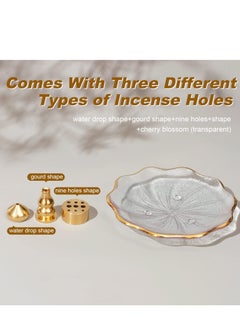 Y&D Incense Holder for Sticks Crystal Glass Burner Cherry Blossom Shape Three Different Types of Holes Ideal Meditation and Decoration  - Image 4