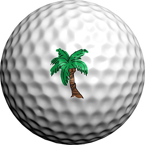 Golfdotz - USGA Rule Conforming Golf Ball Markers, Golf Ball Stickers for Marking Balls, No More Smearing from Stamps, Gifts for Golfers, Dads, and Retirees, (Palm Trees; 24-Count) - Image 1