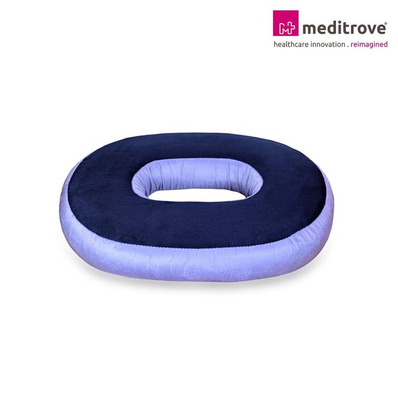 MEDITROVE Premium Donut Orthopedic High Density Seat Cushion Relieves Piles Lower Back Pain Coccyx Sciatica Used in Office Chairs Car Seat Purple FoamPack of 1 - Image 2