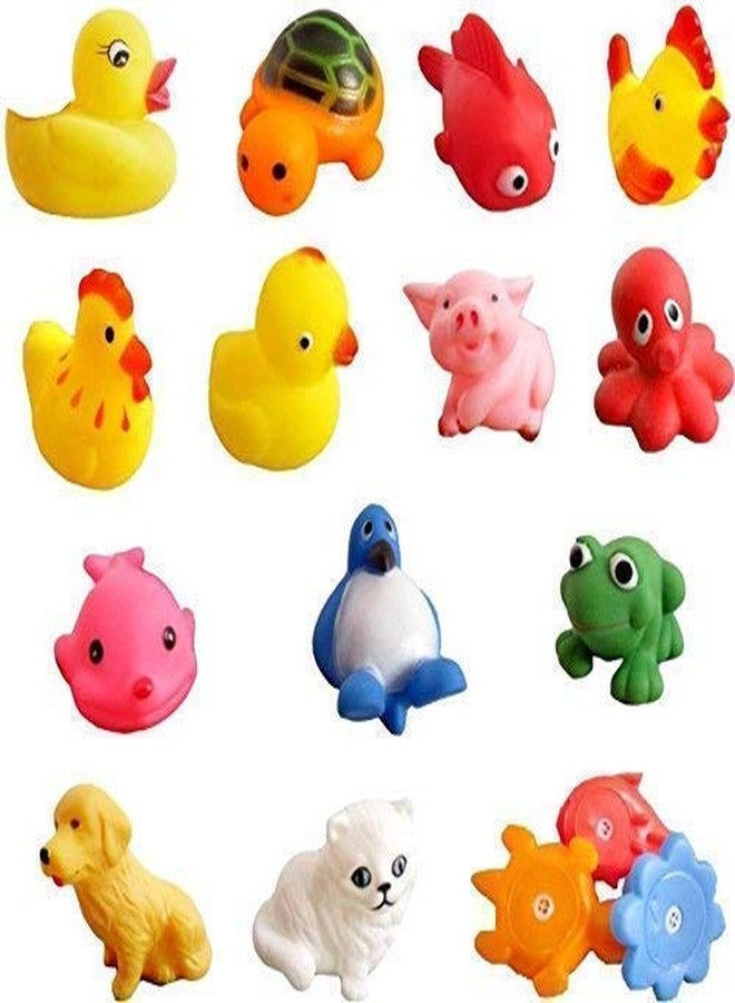 Creative Kids Chu Chu Multi-Design Animal Baby Bath Toys Set (12 Pcs) – Non-Toxic Rubber Squeezy Floating Bath Toys for Kids & Toddlers (Style 7) - Image 2