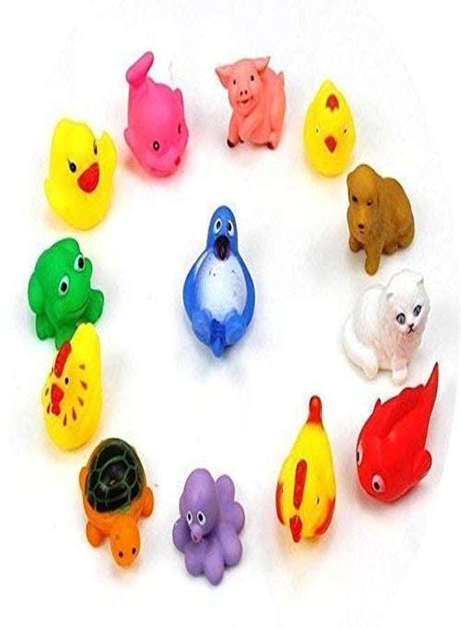Creative Kids Chu Chu Multi-Design Animal Baby Bath Toys Set (12 Pcs) – Non-Toxic Rubber Squeezy Floating Bath Toys for Kids & Toddlers (Style 7) - Image 3
