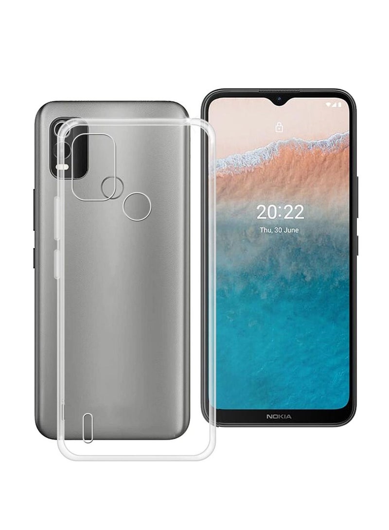 حافظة من البولي يوريثان الحراري الناعم لهواتف نوكيا سي 21 بلس 4 جي شفاف