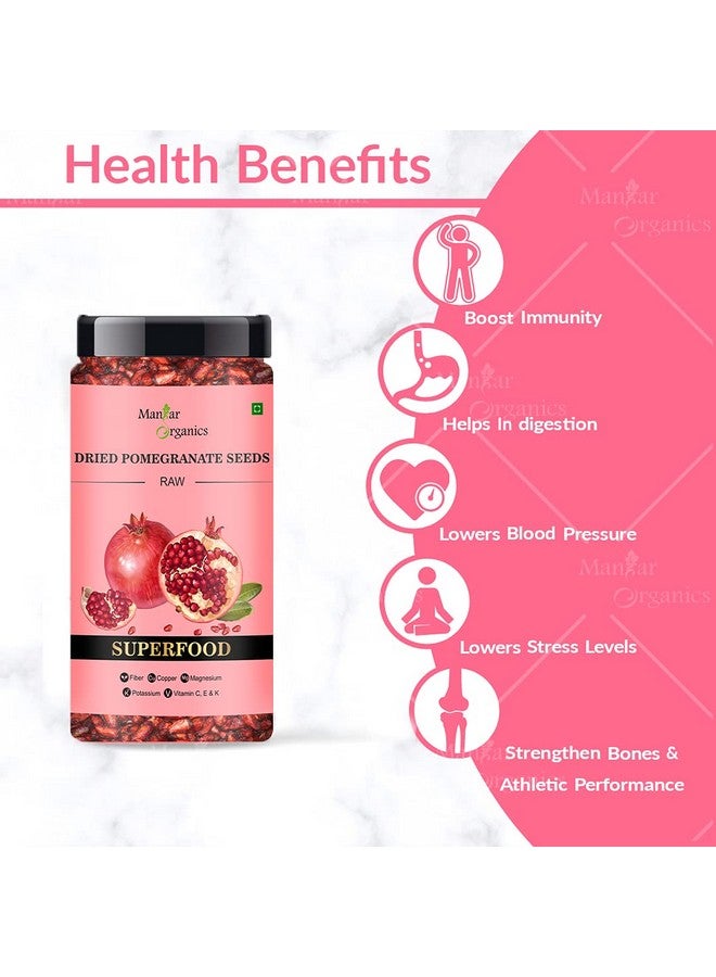 ManHar Organics Dried Pomegranate Seeds Jar 125g | Natural & Sun-Dried | Rich in Antioxidants & Fiber | Tangy & Flavorful | Anardana | Anar ke Beej for Cooking, Immunity Booster - Image 3