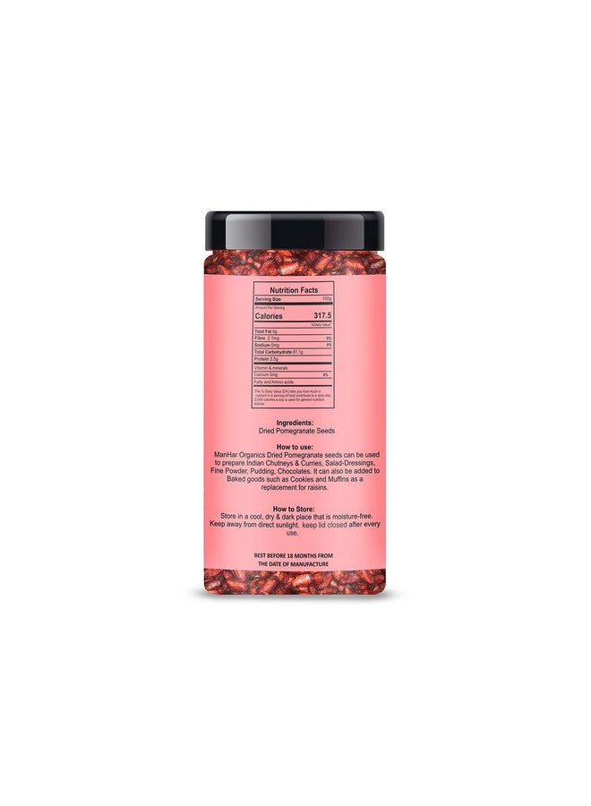 ManHar Organics Dried Pomegranate Seeds Jar 125g | Natural & Sun-Dried | Rich in Antioxidants & Fiber | Tangy & Flavorful | Anardana | Anar ke Beej for Cooking, Immunity Booster - Image 4