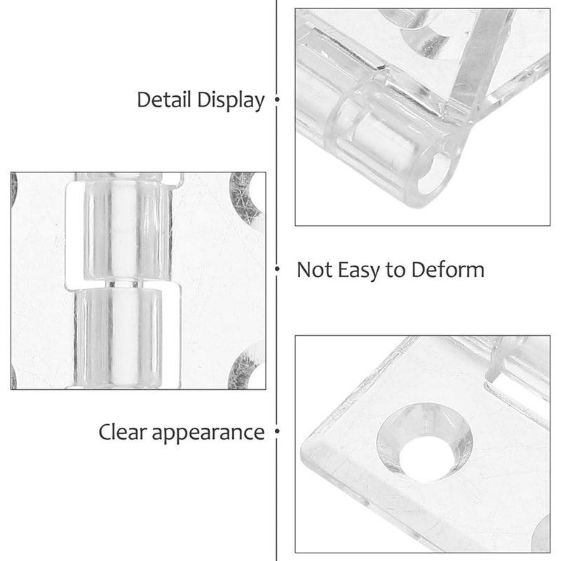 Acrylic Hinges 30x35mm Clear 2Pcs With Screws Nuts For Jewelry Wooden Box Cabinet - Image 4