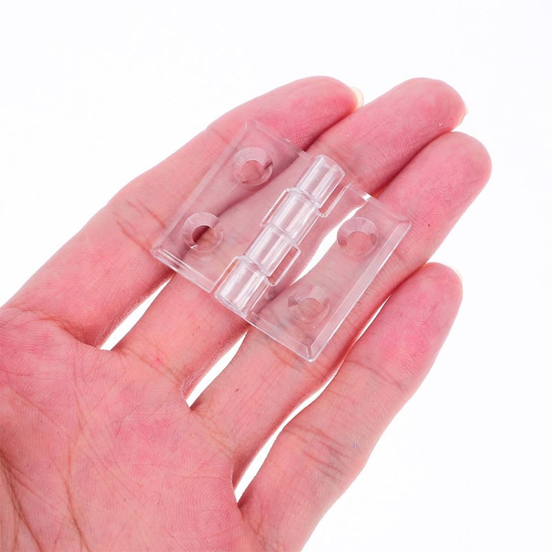 Acrylic Hinges 30x35mm Clear 2Pcs With Screws Nuts For Jewelry Wooden Box Cabinet - Image 5