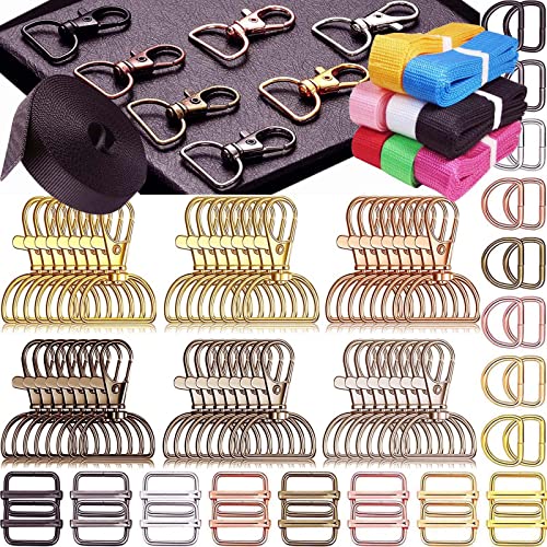 DIY Crafts (1"inch) (10 Sets 3x10, Silver) 1"inch Round Swivel Snap Hooks and Round Rings, Metal Swivel Lanyard Snap Round Hook, Slide Buckle for Bags, Wallets, Luggage Supplies - Image 1