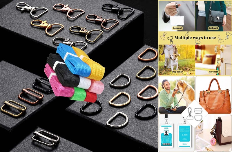 DIY Crafts (1"inch) (10 Sets 3x10, Silver) 1"inch Round Swivel Snap Hooks and Round Rings, Metal Swivel Lanyard Snap Round Hook, Slide Buckle for Bags, Wallets, Luggage Supplies - Image 3